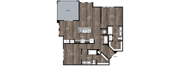A floor plan of a house with a RELAX area, a COOK area, a DINE area, and a REFRESH area.