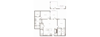 A black and white image of a house floor plan with a balcony.