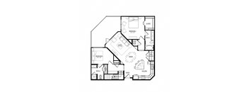 A black and white image of a house floor plan.