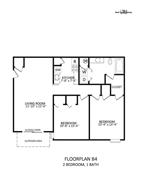 floor plan 2 bedroom 1 bath | apartments in the galleria houston