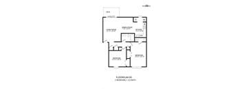a floor plan for a 2 bedroom, 1 bath house