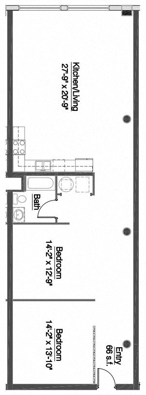 Fashion Square two bedroom floor plan