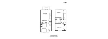 a floor plan of two bedroom apartment