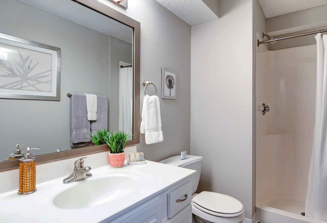 Bathroom with updated countertops