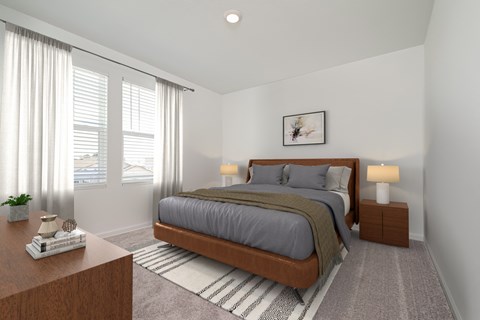 Pet Friendly Homes in Ruskin, FL - Ruskin Reserve - Upstairs Bedroom with plush carpeting and large windows