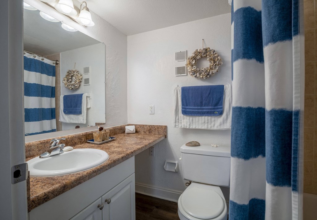 Modern bathroom in Belara Lakes apartment community in Tampa’s Egypt Lake / Lowry Park area