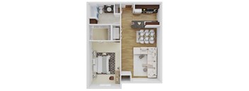 a split image of a room with a bathroom and a bedroom