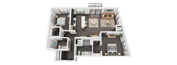 Birch 7 two bedroom two bath floor plan