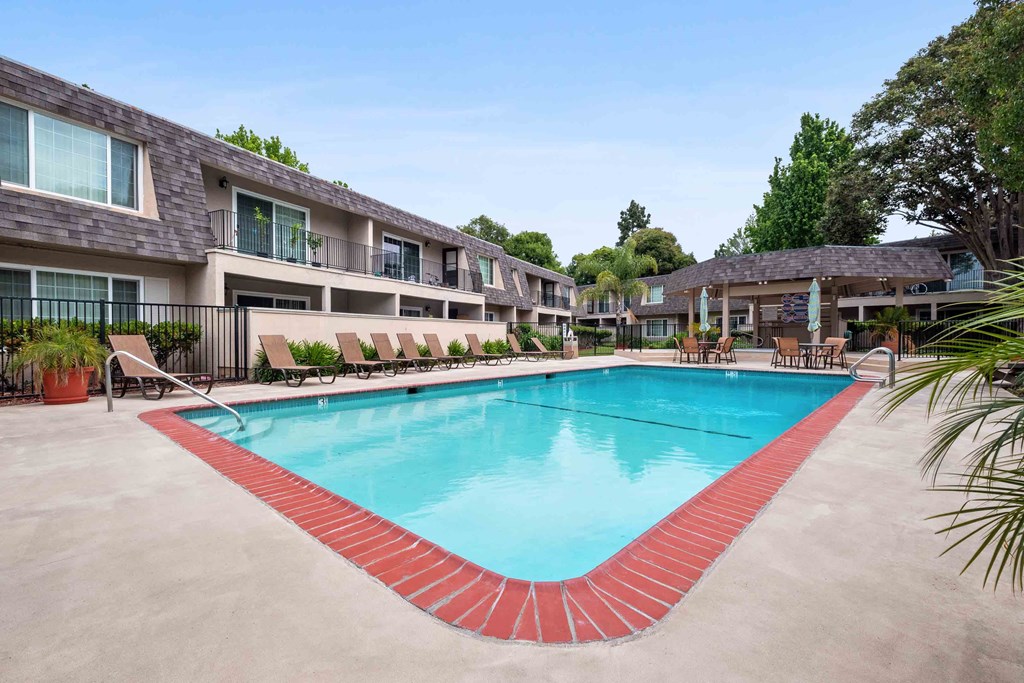 the swimming pool at our apartments