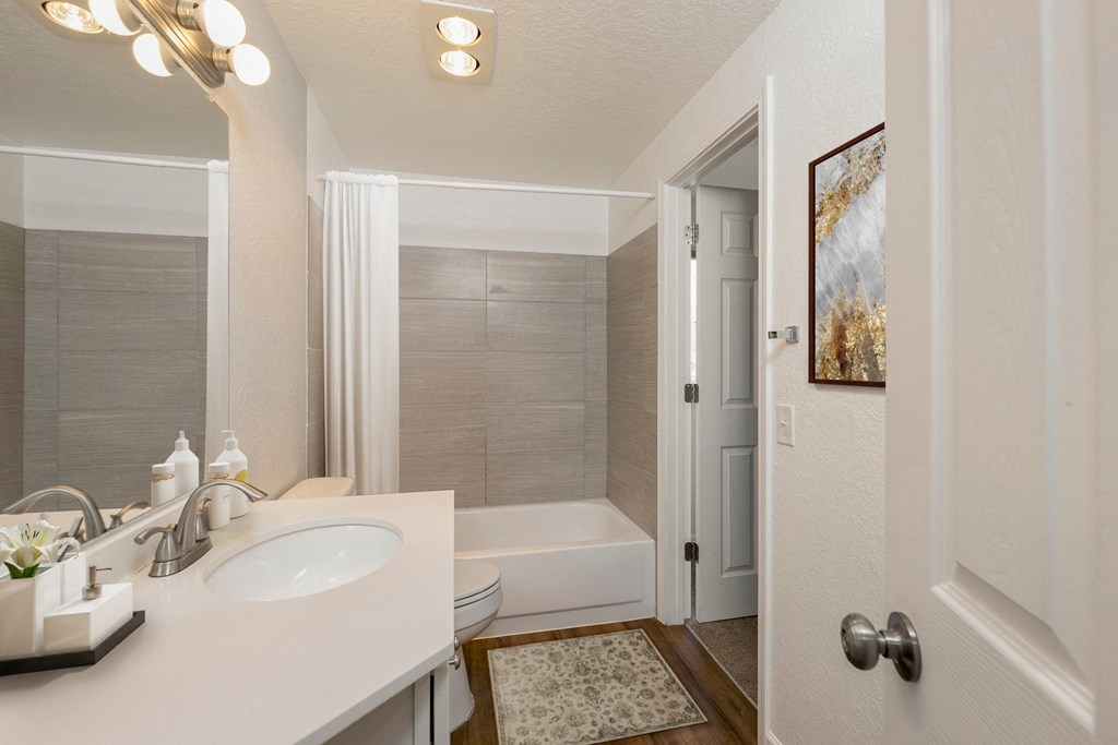 bathrooms have modern finishes