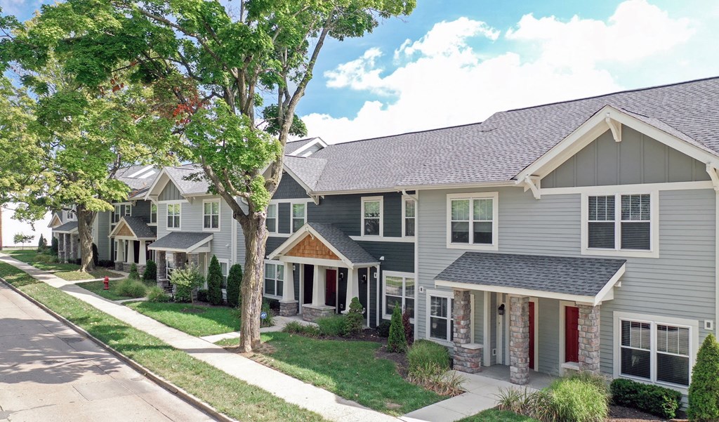 a row of houses on a street
