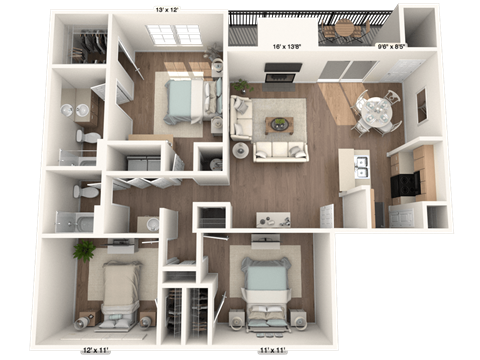 The Sage at 1955 San Antonio, TX Apartments 3BR 2BA