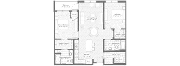 A floor plan of a house with labeled rooms and dimensions.