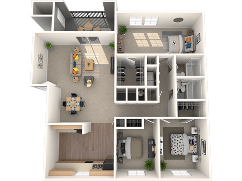 The Marley at Trout River Apartments in Jacksonville_FL_3 bedroom 2 bath floor plan