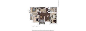Apalachee Point Apartments in Tallahassee, FL photo of three bedroom floorplan