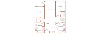 A floor plan of a house with labeled rooms.