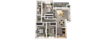 The Marley at Trout River Apartments in Jacksonville_FL_3 bedroom 2 bath floor plan