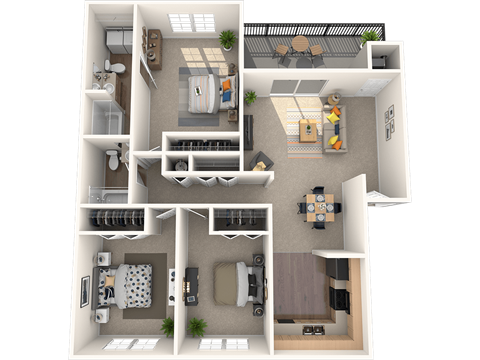 The Marley at Trout River Apartments in Jacksonville_FL_3 bedroom 2 bath floor plan