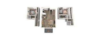 Three different floor plans of a house are displayed.