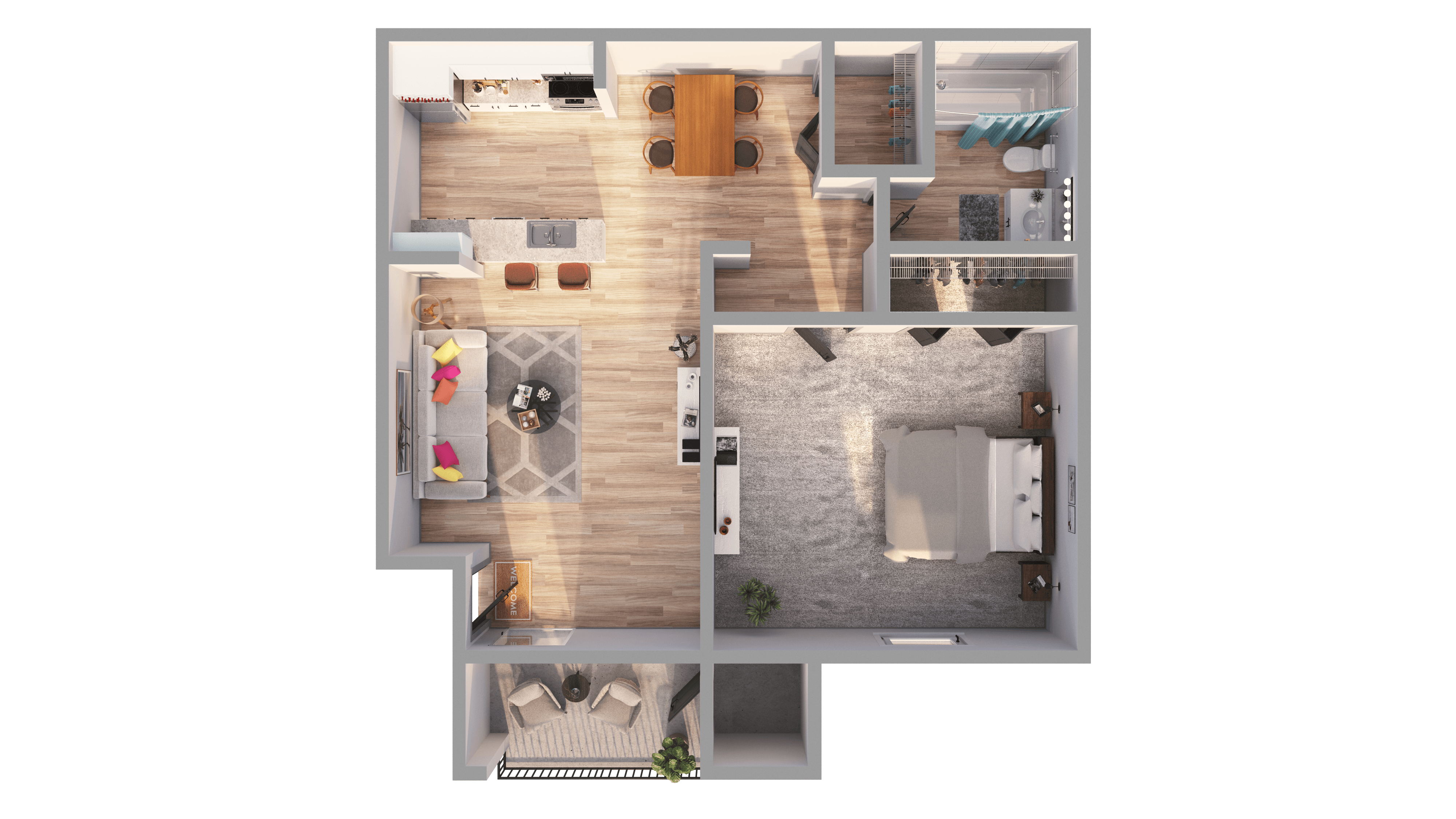 bedroom floor plan an in 3d