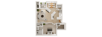 1 Bed - 1 Bath |832 sq ft 1 Bed | 1 Bath floorplan
