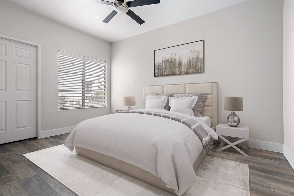 Bedroom in 1 Bedroom/1 Bath Floorplan at Element Apartments Las Vegas Nevada