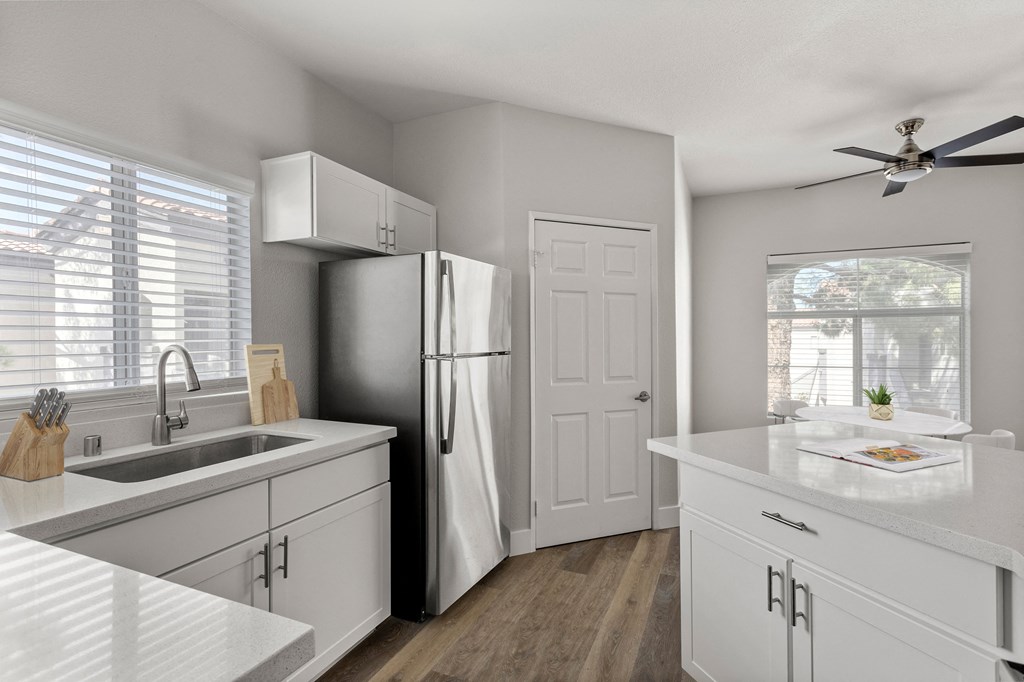 Kitchen in 2 Bedroom/ 2 Bathroom Floorplan at Element Apartment Homes Las Vegas Nevada