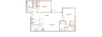 A floor plan of a house with labeled rooms.