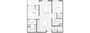 A detailed black and white floor plan of a house layout.