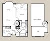 1 bed 1 Bath 952 square feet floor plan Belladona