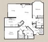 2 bed 2 Bath 1104-1341 square feet floor plan Gardenia