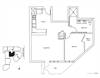 1 Bed 1 Bath 824 square feet floor plan Residence D
