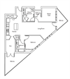 2 Bed 2 Bath 1180 square feet floor plan Residence K.2