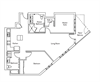 2 Bed 2 Bath 1186 square feet floor plan Residence K