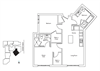 2 Bed 2 Bath 947 square feet floor plan Residence G