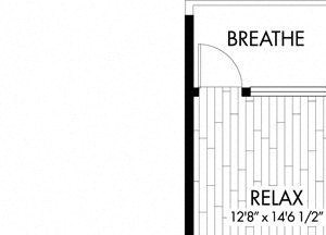 1 bed 1 Bath 772 square feet floor plan A3