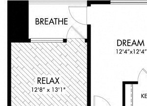 1 bed 1 Bath 921 square feet floor plan A6