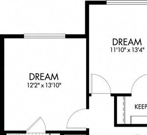 2 bed 2 Bath 1114 square feet floor plan B4