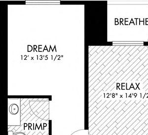 2 bed 2 Bath 1134 square feet floor plan B6