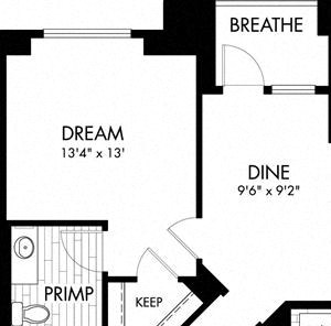 2 bed 2 Bath 1141 square feet floor plan B7