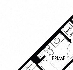 Studio 1 Bath 532 square feet floor plan S1