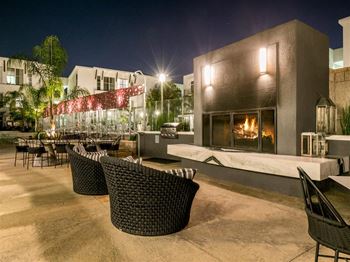Outdoor Fireplace with sitting area
