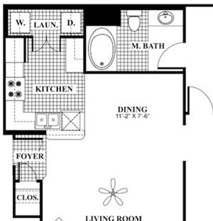 2 bed 2 Bath 1060 square feet Revive floor plan