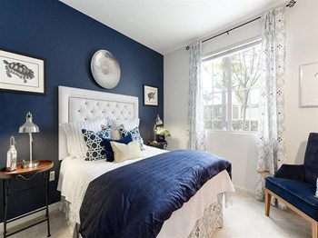 bedroom with large window