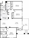 3 Bed 2 Bath 1238 square feet floor plan A