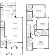 3 Bed 2 Bath 1329 square feet floor plan Townhouse