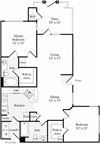 2 Bed 2 Bath 1003 square feet floor plan Plan B