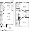 2 Bed 2.5 Bath 1102 square feet floor plan Townhouse