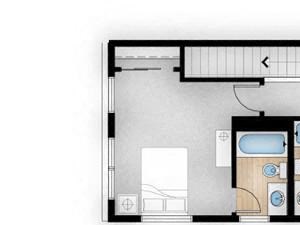 2 Bed 2 Bath 1155 square feet floor plan Aspen