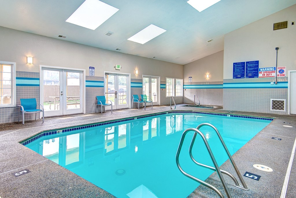 the indoor swimming pool at the holiday inn express and suites convention center